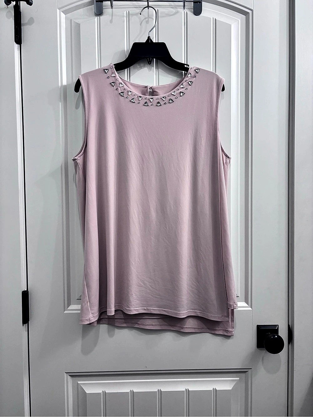 Calvin Klein Embellished Pink Tank Top Size Large Like New